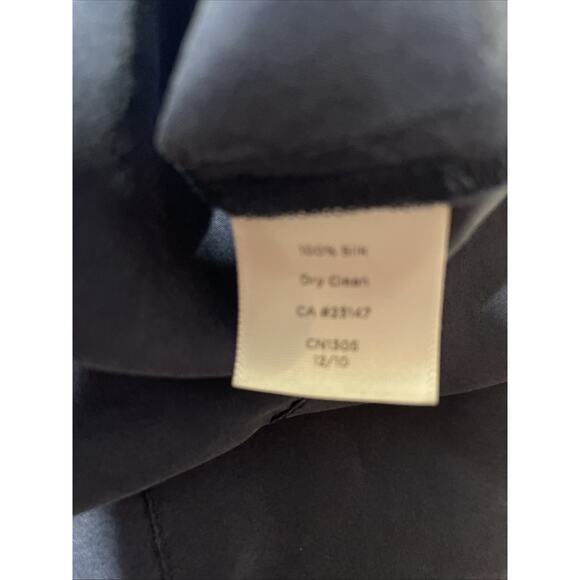 Talbots Small 100% Silk Midi Smocked Waist Navy Skirt-Preppy/Capsule/Has Pockets - Picture 4 of 5